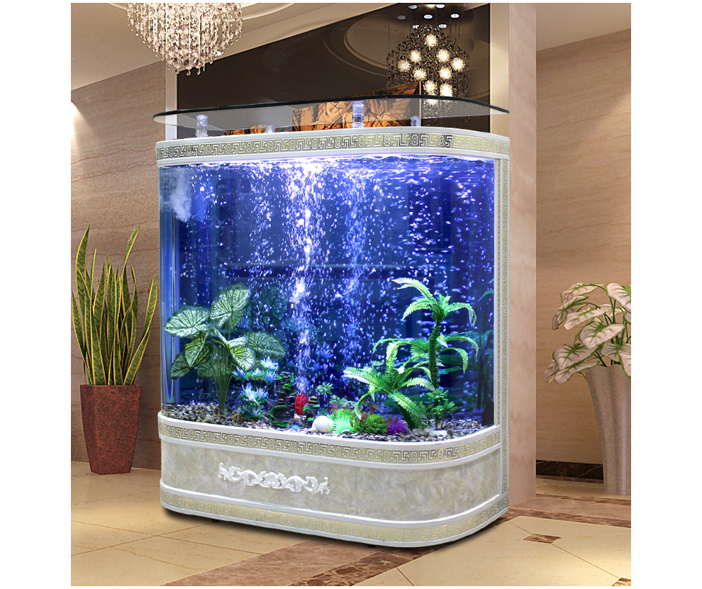 喜灝歐式雙圓形生態(tài)金魚(yú)缸水族箱 優(yōu)雅家居水景新選擇